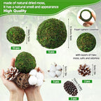 Yunsailing 36 Pcs Moss Decorative Balls for Centerpiece Bowls and Rattan Wicker Balls Handmade Orbs Spherical Assorted Vase Filler Tabletop Decor for Garden Wedding Party(Boho,Vivid) - Image 2