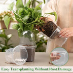 RooTrimmer 60 Pack Clear Nursery Pots with Humidity Domes, 4 Inch Plastic Plant Pots with Drainage Holes for Seedlings, Transparent Seed Starting Pot for Cuttings Propagation Indoor Gardening - Image 4