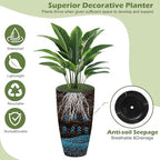 2PCS 21in Tall Planter for Outdoor Plants Large Flower Pots Green - Image 5