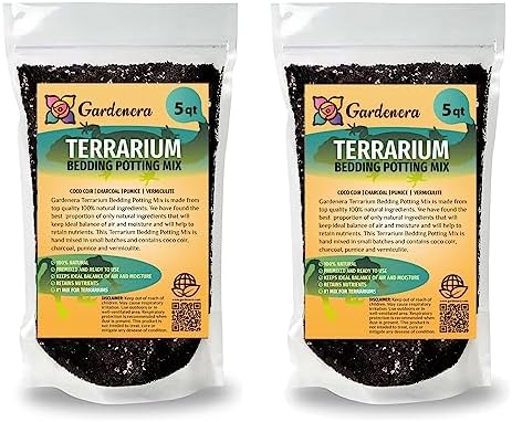 Gardenera Terrarium Bedding - Premium Coco Coir, Charcoal, Pumice, and Vermiculite Blend for Thriving Plant Growth - 10 QUARTS by Gardenera