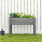 Raised Garden Bed with Legs, 40x20x31, Outdoor Wood Elevated Planter Box, Grey Cedar, Thick Legs, w/Liner - Image 7