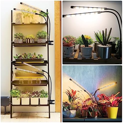 Grow Lights for Indoor Plants, Full Spectrum Dual-Head Clip Plant Lights - Image 7