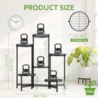 iDavosic.ly 6 Tier Large Plant Stand Indoor Outdoor, 10 In Tray, Iron Black - Image 6