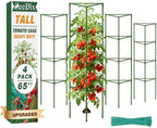 ZeeDix 65 Inch 4 Pack Heavy Duty Tall Tomato Cages for Garden by ZeeDix