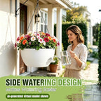 13 Inch Large Self Watering Hanging Planters 2 Pack with Saucers - Image 5