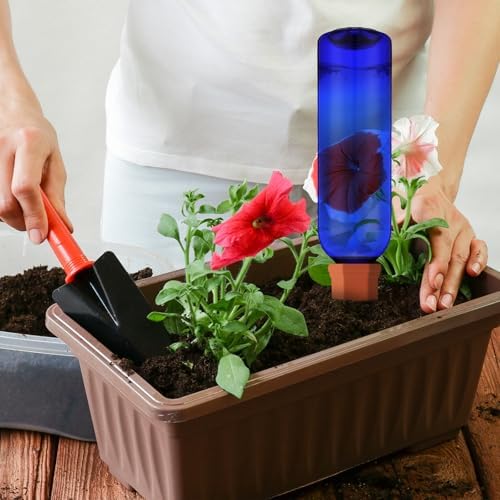 Teenyyou 12 Pcs Watering Spikes for Indoor Plants Include Terracotta Self Watering Spikes Devices and 26 oz Plastic Bottles Slow Release Vacation Insert Automatic(Blue) - Image 5
