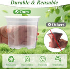 RooTrimmer 60 Pack Clear Nursery Pots with Humidity Domes, 4 Inch Plastic Plant Pots with Drainage Holes for Seedlings, Transparent Seed Starting Pot for Cuttings Propagation Indoor Gardening - Image 6