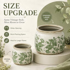 Dosayes Large Flower Pot, 7.28" Vintage Ceramic Pot of Indoor Plant - Image 3