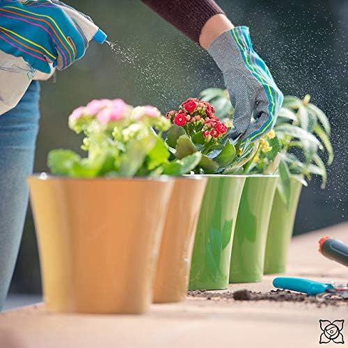 Gardenera 8.6" ARTE Self Watering Planter (Set of 3) in RED-PEARL/WHITE - Indoor Flower Pot for All House Plants, Flowers, Herbs, Succulents, Orchideas, Dahlias and African Violets - Image 5