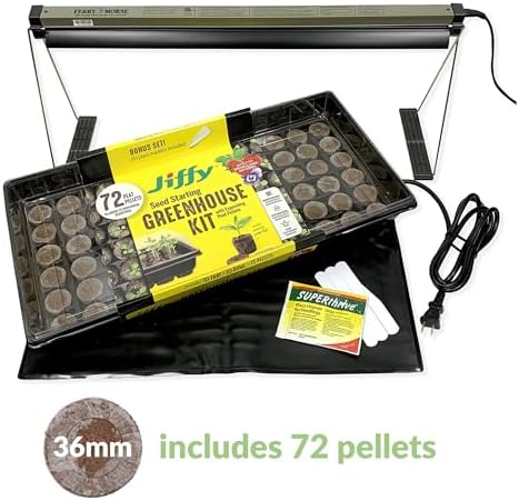 Ferry Morse Your Complete Indoor Seed Starting Kit Including Heat Mat, T5 Grow Light Fixture, and 72 Cell 36mm Pellet Seed Starter Greenhouse Kit - Image 2