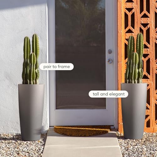 Veradek Mason Series Vega Planter - Tall Round Outdoor Planter with Shelf - Image 4