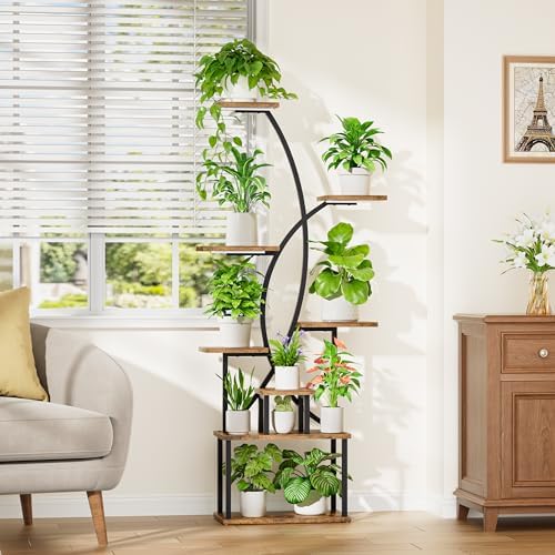 JUSTOGO Plant Stand Indoor with Grow Lights, 8 Tiered Tall Plant Shelf for Indoor Plants Multiple, 65" Large Corner Plant Stands, Metal Flower Holder Display Plant Rack for Living Room, Home, Patio - Image 5