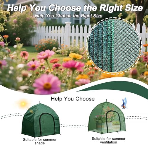 3 * 3FT Felt Garden Raised Bed with Plant Covers, No-Tool Growing Bed with Bug Insect Proof Mesh Plant Tents & Sun Shade, 3 Sizes Plant Protection System for Vegetables, Fruits & Flowers - Image 3