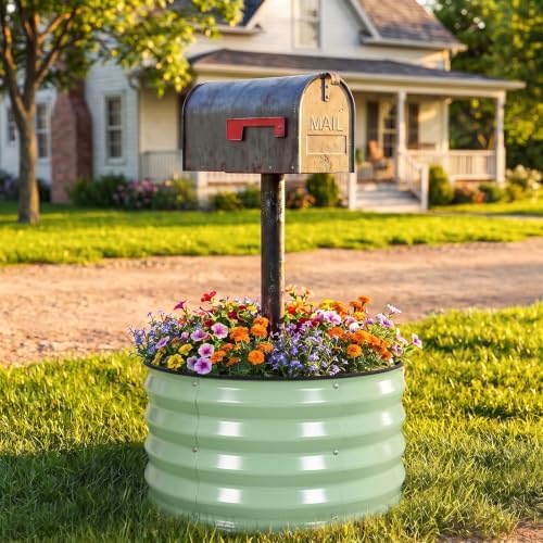 3-Pack Round Raised Garden Bed Outdoor 2x2x1ft Planter Box, Avocado - Image 2