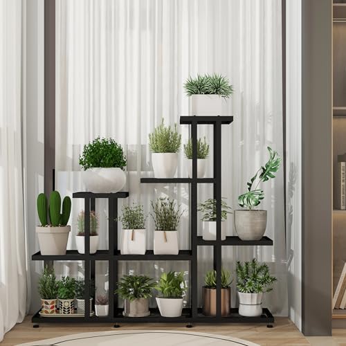 Plant Stand Indoor Corner Plant Stand Window Sill Plant Shelf for Bonsai Tree Live Plants Indoor Outdoor Metal Flower Rack for Apartment Decor Patio Decor, (6-Tier 16 Potted) - Image 6