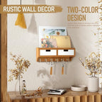Rebee Vision Key Holder Wall Mount for Room Decor, Light Brown & White - Image 2