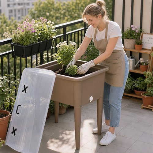 30 Inch Elevated Raised Garden Bed with Ventilated Greenhouse Lid - Image 3