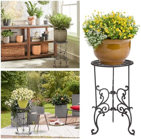 OwnMy Heavy Duty Cast Iron Plant Stand Indoor Outdoor Flower Pot Holder - Image 4