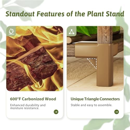 GENTINGBRO Plant Stand Indoor Outdoor 63" Tall Plant Shelf for Plants 12-Tier Large Plant Sheves for Living Room Heavy Duty Plant Rack Garden Balcony Patio Hanging Planter - Image 5