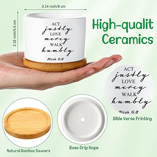 Fumete 24 Set Religious Gift Bulk Bible Verse Succulent Pots, Scripture - Image 2