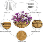 4 Pack 14 Inch Window Boxes Planters Railing Planter Box with Coco Liners Deck Railing Planter Boxes Balcony Hanging Flower Box Wall Mounted Half Round for Outdoor Plants Garden Decor - Image 4