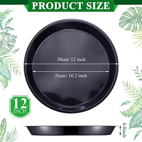 Sawysine 30 Pack Plastic Plant Saucer Round Drip Trays Black Flower Pot Saucers Thick Plant Dish Sturdy Water Tray Heavy Drainage Potted Container for Indoor Outdoor Garden (12 Inches) - Image 2