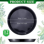 Sawysine 30 Pack Plastic Plant Saucer Round Drip Trays Black Flower Pot Saucers Thick Plant Dish Sturdy Water Tray Heavy Drainage Potted Container for Indoor Outdoor Garden (12 Inches) - Image 2