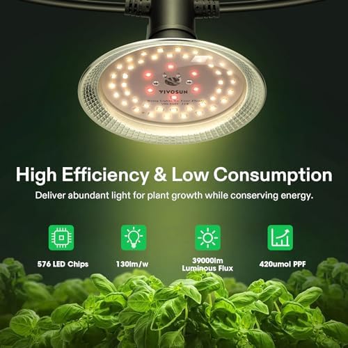 VIVOSUN Outdoor LED Grow Lights, Waterproof String Grow Light, Full Spectrum Plant Growing Lights with 44Ft Adjustable Cord for Seedling, Veg, Flower in Greenhouse, Garden, Backyard, Farm (12-Light) - Image 4