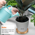 PATIKIL Plant Pot Saucer 5 Inch OD, 3 Pack Ceramic Round Flower Drip Tray for Indoor Outdoor, Black - Image 7