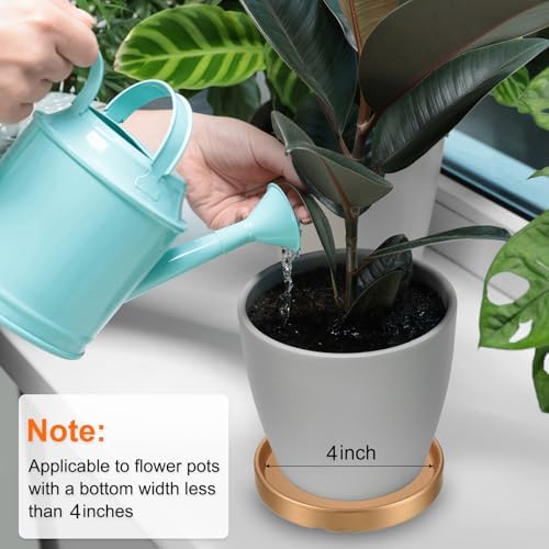 PATIKIL Plant Pot Saucer 5 Inch OD, 3 Pack Ceramic Round Flower Drip Tray for Indoor Outdoor, Black - Image 7