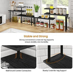 Homode Bathroom Counter Organizer Corner Shelf, Kitchen Countertop Organizer, 3 Tier Wood Counter Shelf Stand for Over The Sink, Coffee Station, Desktop, Black - Image 5