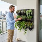 9 Pockets Greenstalk Vertical Planter, Wall Mounted Vertical Planter(Black) - Image 3