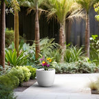 Kante Accent Round Bowl White Concrete Planter 14" Dia, Outdoor - Image 7
