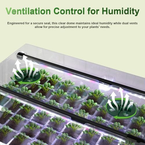 TONYFUL Seed Starter Tray with Grow Light, 120-Cell Seed Starter Kit with 4.07” Humidity Dome, Indoor Seedling Starter Tray, Seed Starting Tray for Plant Germination, Seeds Growing - Image 7