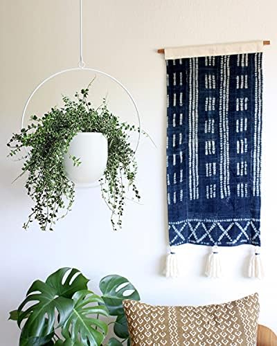 Hanging Planter Indoor Modern Boho Plant Pot Metal Wall and Ceiling Plant Holder, Mid Century Minimalist Flower Pot for Hanging Plants(White) - Image 3