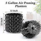 RooTrimmer 5 Gallon Air Pruning Containers, Roots Control Planter New Plastic Nursery Pots Fruit Vegetable Orchard Garden Self-Planting Pots, Size 12"x12", Black, (10P) - Image 5