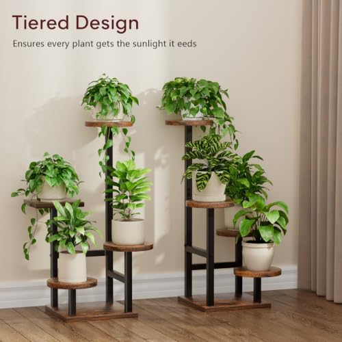 Yzosvki Plant Stand with Grow Light, Tiered Plant Shelf for Indoor Plants - Image 7