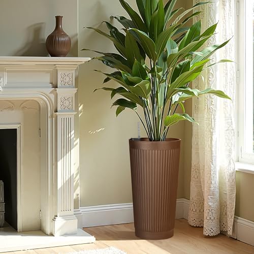24in Tall Self-Watering Planters Set of 2, Brown - Image 6