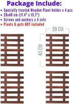 ShopLaLa Wall Planters (40cm, 4 Pack) Wooden Hanging Planter for Air Plants - Image 2
