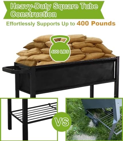 Raised Garden Bed with Legs Outdoor Elevated Planter Box with Wheel - Image 5