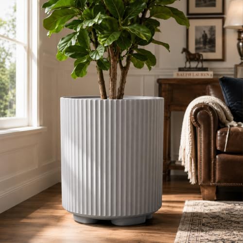 Kozyard Double-Layer Round Planter 16"H Plant Pots for Indoor Outdoor Porch - Image 3