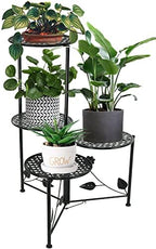 NAKUPE Plant Stand Indoor Outdoor, 4 Tier Metal Corner Flower Shelf, Black by BuyNow