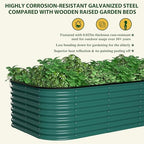 MUPATER 8'x4' Raised Garden Bed, Galvanized Raised Garden Bed, 24''H Mutli-in-1 Metal Garden Bed with 3 Aluminum Support Rods, Modular Raised Planter Box Outdoor for Vegetables, Flowers, Green - Image 5