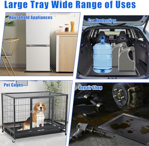 4 Pack Car Oil Drip Pan, 23.6 x 19.68 x 1.6 in Oil Change Drain Pan, Plastic Oil Drip Tray for Under Car, Oil Catch Pan Tray for Garage, Fridges, Washing Machines, Cat Litter Box Bottom - Image 7