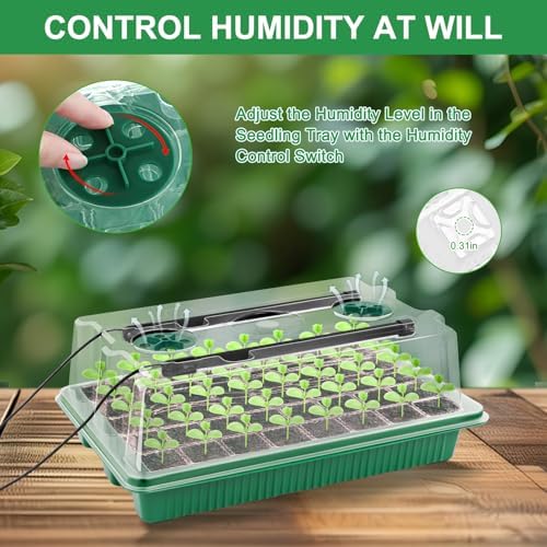 Seed Starter Tray with Timed Grow Light, 2 Pack 80 Cells Plant Starter Tray Seedling Starter Kit with Humidity Domes Base Indoor Mini Greenhouse Plant Germination Trays for Seeds Growing Starting - Image 5