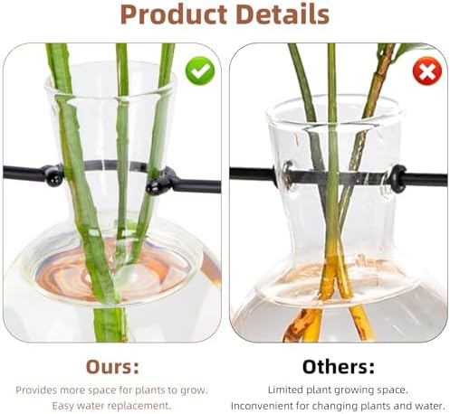 Plant Propagation Station with Large Acacia Wood Stand and 4 Glass Vases - Image 3