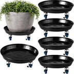 Planterhoma 5 Packs 13 Inch Metal Plant Caddy with Wheels Extra-Large Rolling Plant Stand Heavy-Duty Iron Plant Dolly Casters for Indoor Outdoor Flower Pot Mover Roller Coasters, Black by Planterhoma
