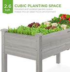 Best Choice Products 34x18x30in Raised Garden Bed, Elevated Wood Planter Box Stand for Kids, Backyard, Patio, Balcony w/Bed Liner, 150lb Capacity - Gray - Image 3