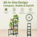 5-Tier Metal Plant Stand Indoor Outdoor, Corner Tall Plant Shelf for Multiple Plants, Foldable Plant Stand, Heavy Duty Flower Stand Holder for House Living Room Balcony Garden Patio -GreenFlower - Image 5