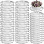 50 Packs 14" Large Clear Plant Saucers for Indoor Outdoor Use Heavy Duty Plastic Plant Trays for Planter Bulk Flower Pot Drip Trays to Catch Water, 4 to 20 Inch by Planterhoma